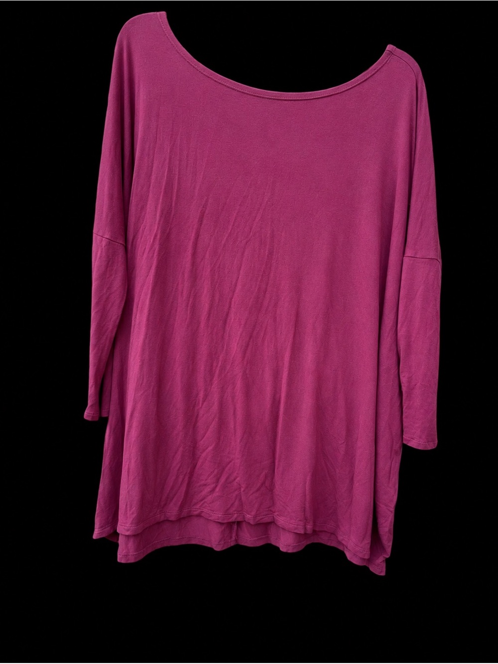 Womens Plus Size 1X Living Doll 3/4 Sleeve Shirt Top Burgundy Maroon Oversized